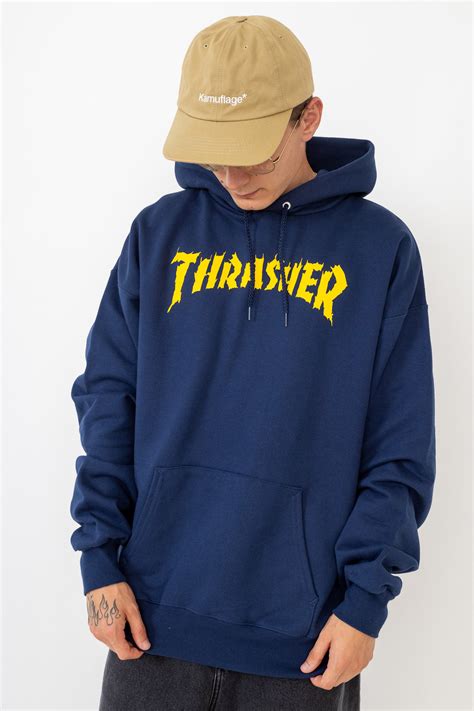 Bluza Z Kapturem Thrasher Burn It Down Navy