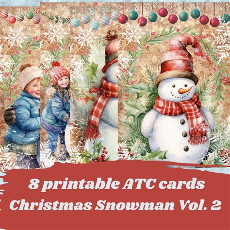 Printable Christmas Snowman Cards Printable Digital Download - Etsy