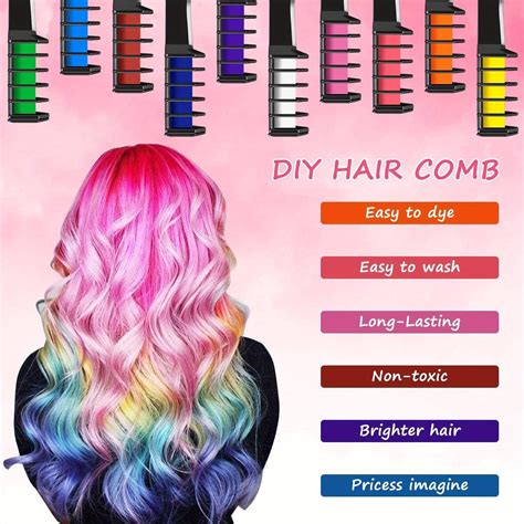 10 Colors Hair Chalk Kit For Girls Temporary Washable Hair Color Dye