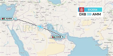 EK2056 Flight Status Emirates Dubai To Amman UAE2056