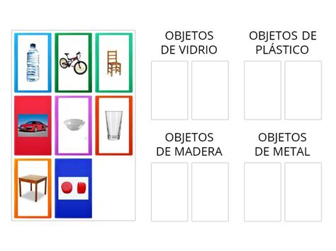 Caracter Sticas De Los Objetos Ordenar Por Grupo