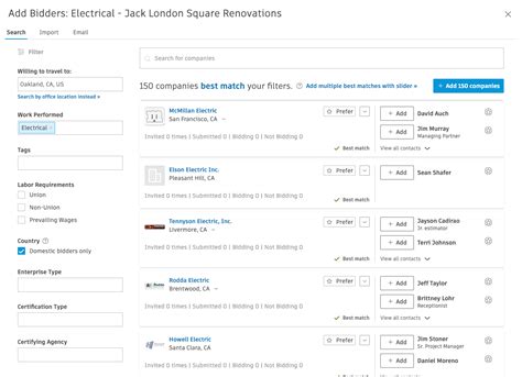 How To Add Bidders To Bidder List Templates Buildingconnected Us