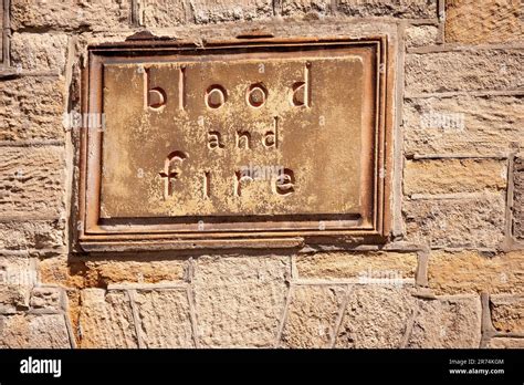 Blood And Fire Salvation Army Motto Carved In Stonehexham