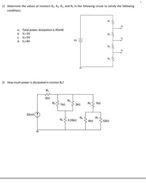 Solved 1 Determine The Values Of Resistors R1 R2 R3 And