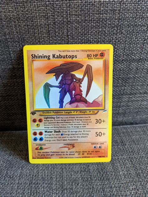 Holo Shining Kabutops St Edition Neo Destiny Etsy