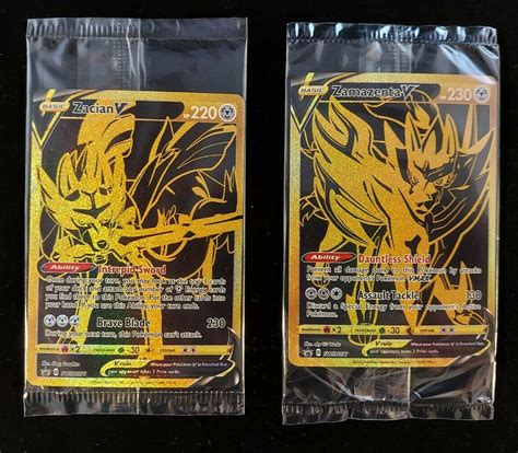 Mavin Pokemon Zacian V And Zamazenta V Gold Ultra Premium Promo Cards Factory Sealed