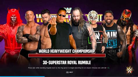 Wwe 2k24 World Heavyweight Championship Royal Rumble Match 30 Man Royal Rumble Full Match