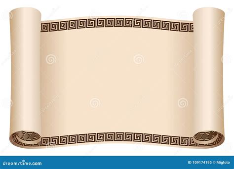 Ancient Greek papyrus. stock vector. Illustration of athens - 109174195