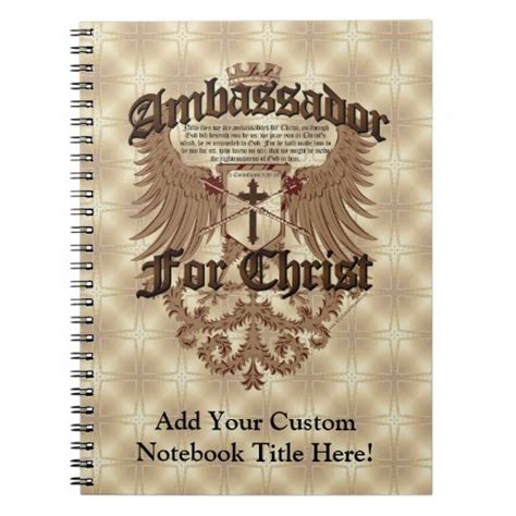 Ambassador For Christ, Corinthians Bible Verse Notebook | Zazzle