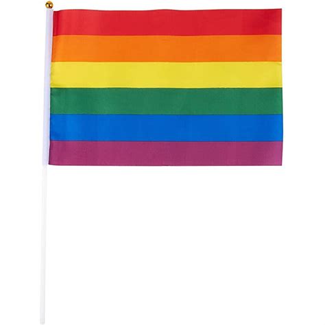 10x Small Rainbow Flag Gay Lesbian Lgbt 14 X 21cm Pride Mini Flags Hand