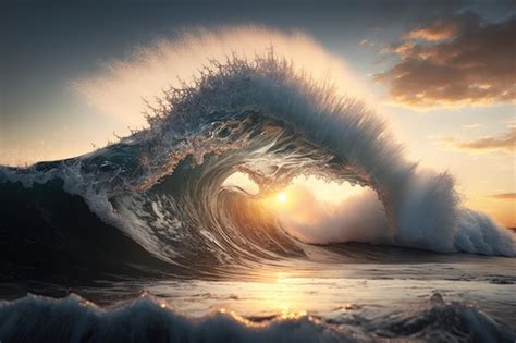 Premium AI Image High Resolution Image Of A Wave Crashing On The