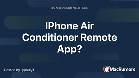 IPhone Air Conditioner Remote App? | MacRumors Forums