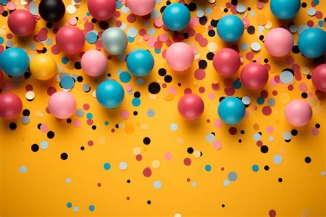 Premium AI Image | colorful confetti on a yellow background