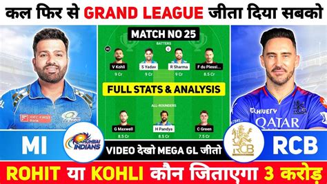 Mi Vs Rcb Dream11 Prediction Mi Vs Rcb Ipl Dream11 Team Prediction