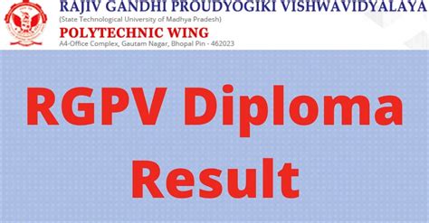 Rgpv Diploma St Nd Rd Th Th Th Semester Result