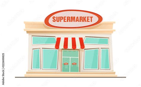 Supermarket Building Cartoon