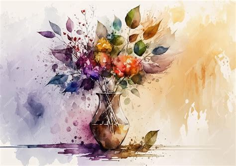 Premium Vector | Nature's artistry watercolor flowers in full color