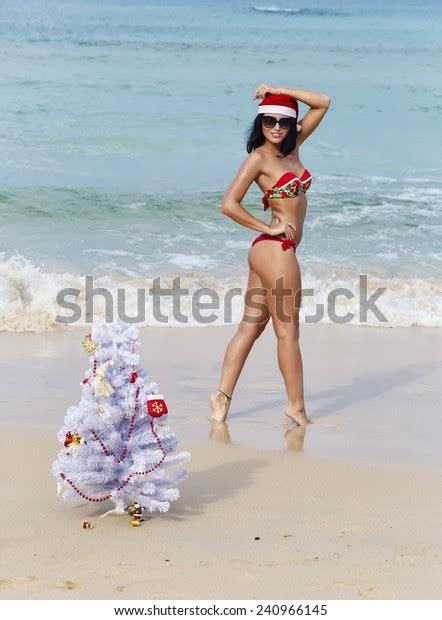 Sexy Girl Santa Bikini On Beach Stock Photo 240966145 Shutterstock