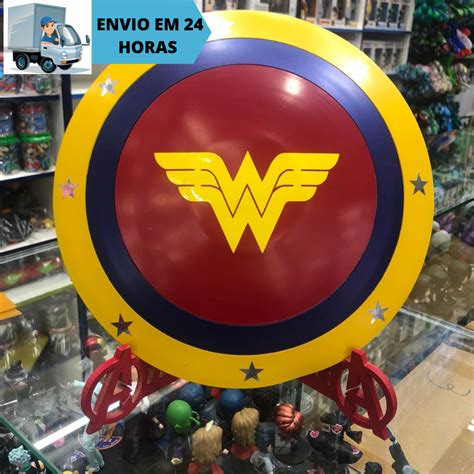 Escudo Da Mulher Maravilha 30 Cm Grande De Metal Com Base Shopee Brasil