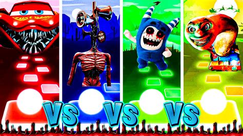 Lightning Mcqueen Eater Vs Siren Head Vs Oddbods Exe Vs Thomas Train