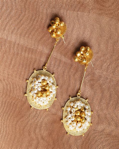 Pearl And Ghungroo Embellished Hanging Earrings By Namasya The Secret