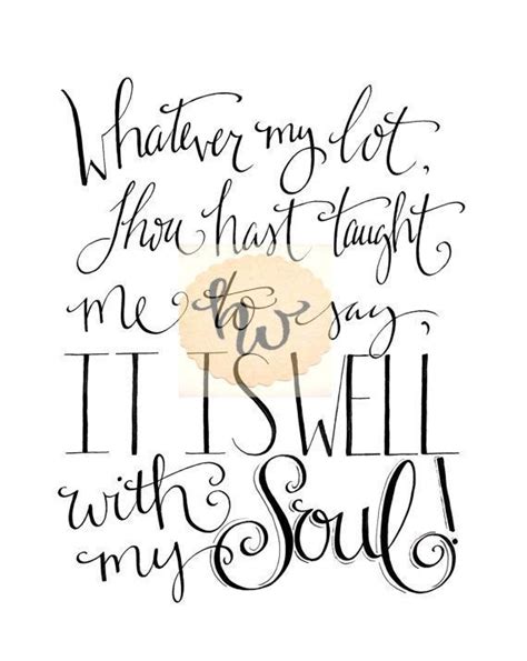 It Is Well With My Soul Hymn Printable 8x10 By Handwrittenword