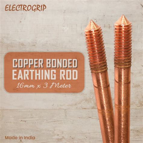 Electrogrip Mm Meter Copper Bonded Earthing Rod Microns