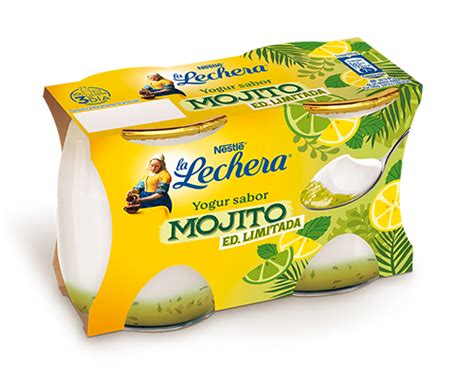 Yogur Sabor Mojito Yogures De Vidrio La Lechera Postres L Cteos