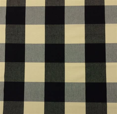 Ballard Designs Buffalo Check Black Cream Checker Multiuse Fabric 3