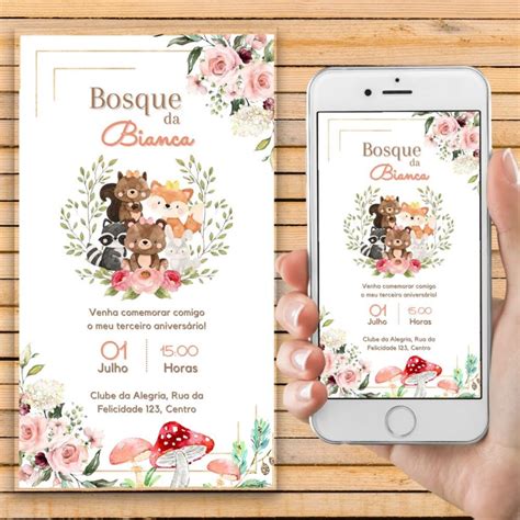 Convite Digital Bosque Encantado Elo Produtos Especiais