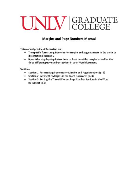 Graduate-Marginsand Page Numbers Manual - Margins and Page Numbers