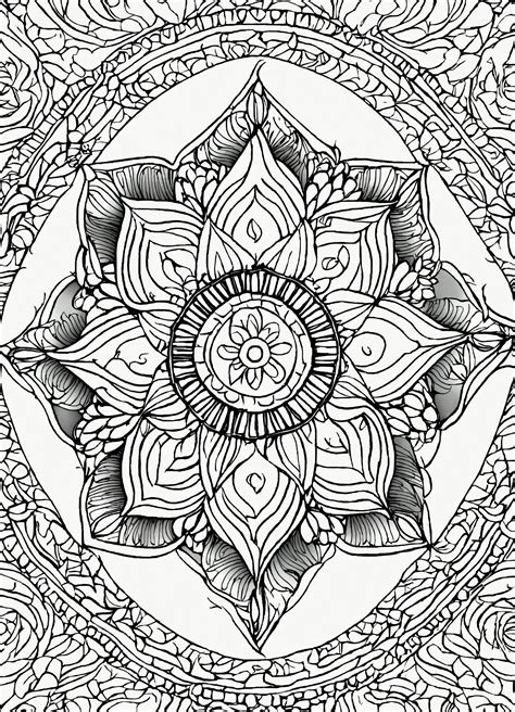 Lexica Coloring Page For Adults Bold Lines Dark Lines Mandala Cup