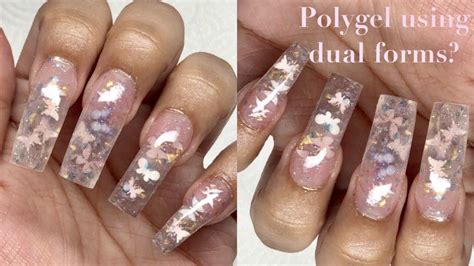 Encapsulated Glitter Polygel Nails With Dual Forms For Beginners How