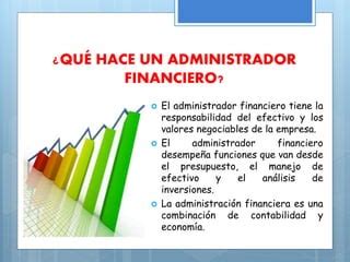 Rol Del Administrador Financiero Ppt