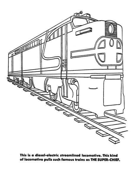 Railway Coloring Pages Streamlined Diesel Engine Coloring Page Sheets