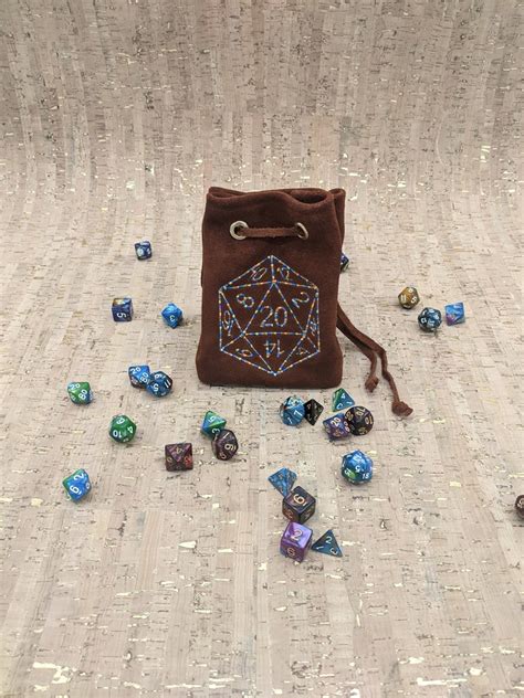 Rainbow D20 Embroidered Suede Dice Bag Etaoins Ko Fi Shop Ko Fi ️