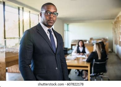 Confident African American Lawyer Standing Strong Stock Photo 607822178 ...