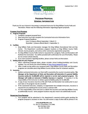 Fillable Online Rogram Proposal General Information Fax Email Print