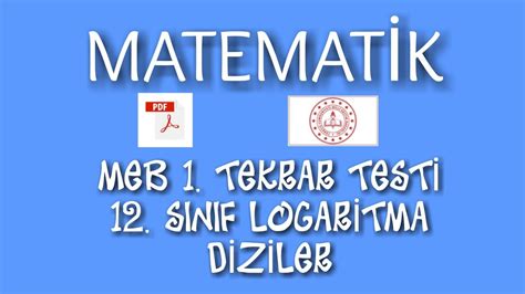 Matemat K Meb Tekrar Test Sinif Logar Tma D Z Ler Feyyaz