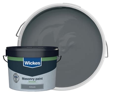 Wickes Masonry Smooth Paint Anthracite Grey 10l Uk