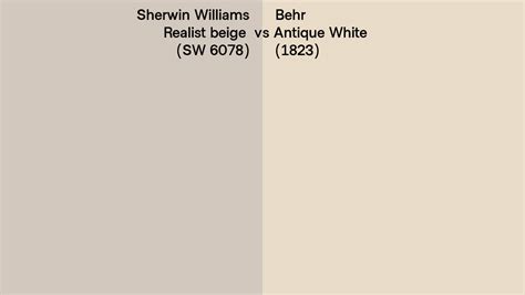 Sherwin Williams Realist Beige Sw 6078 Vs Behr Antique White 1823