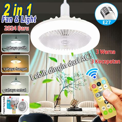 Jual 2024 Lampu Kipas Angin Remote 2in1 30W Kipas Angin Plafon Fan