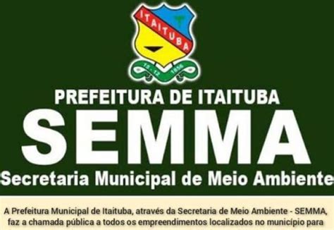 Notícia CHAMADA PÚBLICA SEMMA Prefeitura Municipal de Itaituba