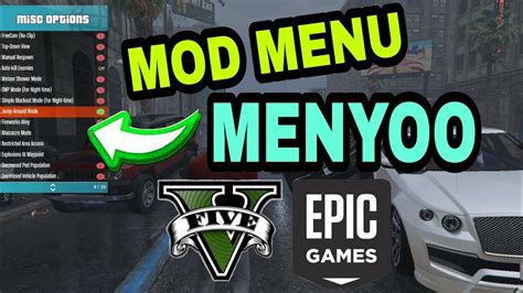 ⏩como Instalar Mod MenÚ Menyoo En Gta 5 Epic Games Youtube