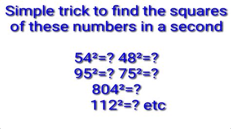 How To Find Squares Of Two Digit And Three Digit Number In A Second