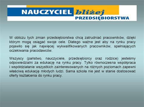 Wsp Praca Szko Y Z Przedsi Biorstwem Ppt Pobierz