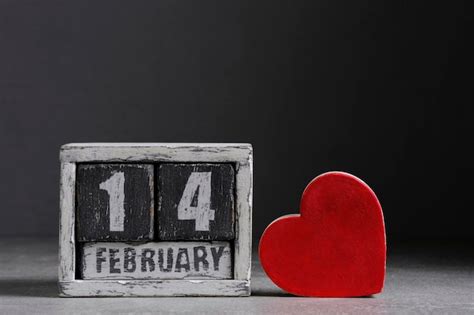 Premium Photo February 14th On Wooden Calendar Valentines Day