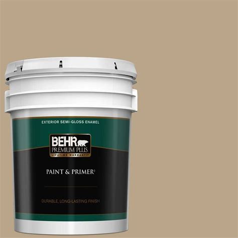 BEHR PREMIUM PLUS 5 Gal 710D 4 Harvest Brown Semi Gloss Enamel