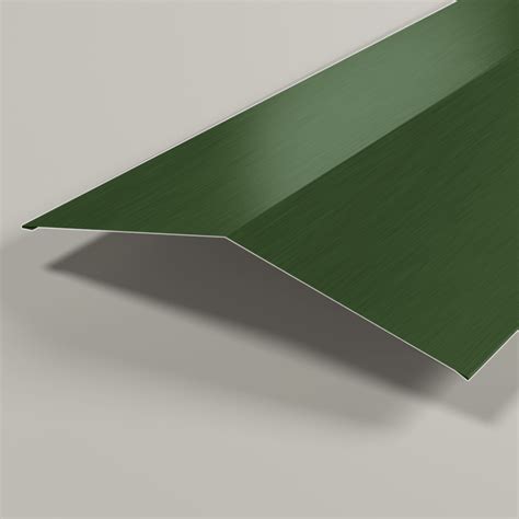 8 Polyester Coated Standard Steel Ridge Cap Flashing In Juniper Green