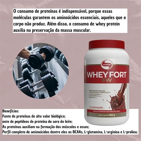 Kit Whey Protein Concentrado Fort W Pote G Vitaforvitaformuscle